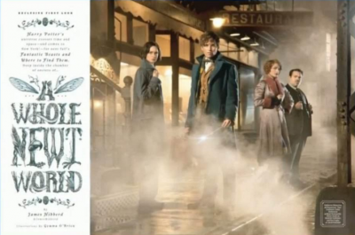 Newt Scamander (Eddie Redmayne), Tina (Katherine Waterston), Queenie (Alison Sudol), and Jacob (Dan Fogler)
